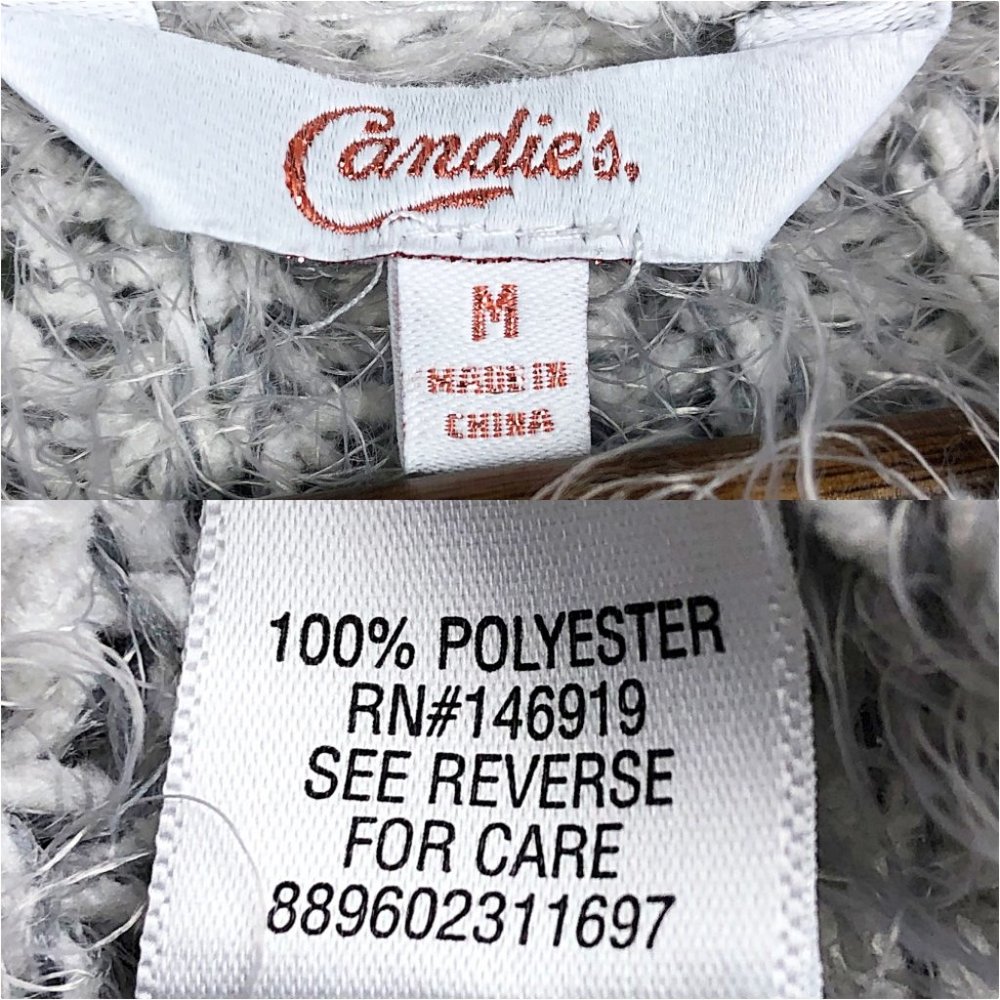 3/$25 Candies Gray Mohair Slouchy Pullover Sweater - Picture 5 of 6
